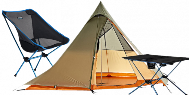 Nigor WickiUp 4 und Helinox Chair & Table One