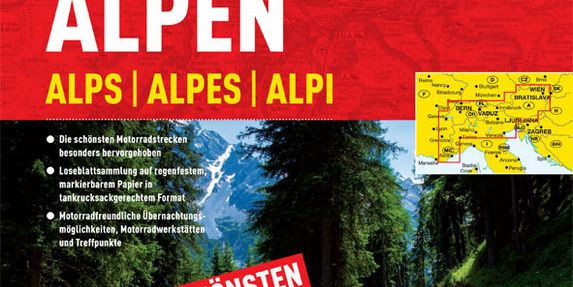 Motorradkarten Alpen 2015 im Ringbuchformat